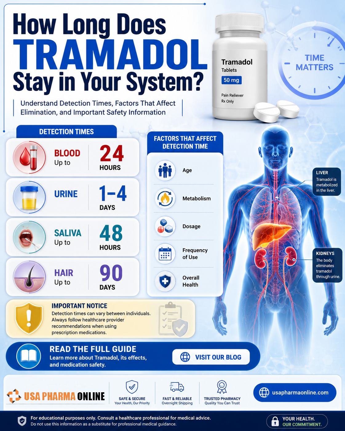 how long does tramadol stay in your system, tramadol detection time guide, tramadol half life information, prescription pain medication guide, tramadol safety information